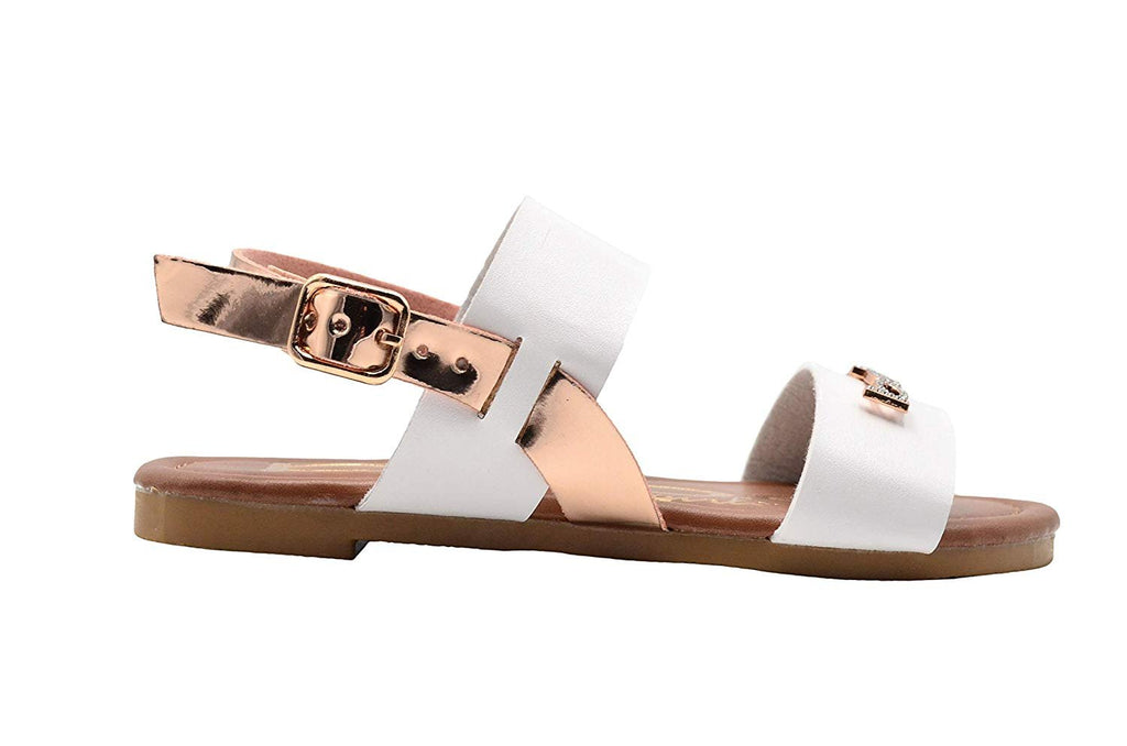 bebe Girls Fashion Sandals Double Band Summer Slingback Flats