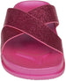 Girl's Summer Open-Toe Sparkly Glitter Flat Slide Sandals with Criss-Cross Straps
