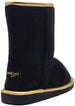 bebe Girls Big Kid Mid Calf Easy Pull-On Microsuede Winter Boots Embellished with Metallic Trim