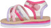 Toddler Girl's Strappy Open-Toe Ankle Strap Flat Sandals with Clear Vinyl Straps