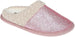 Rampage Girl's Fluffy And Cute Glitter Slippers With Knit Collar & Faux Fur Sock