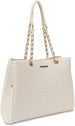Women’s Chevron Shopper Tote with Chain Detail Handles