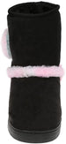 Rampage Girl's Warm Microsuede Winter Boot With Cute Faux Fur Heart And Trim Design