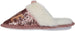 bebe Girls Fluffy And Cute Scuff Glitter Slippers With Faux Fur Satin Bow