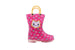 dELiAs Toddler Girls Rain Boots Cute Animal Printed with Easy-On Handles Waterproof Shoes