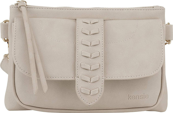 Kensie Women’s Whipstitch Belt Bag - Fashion Waist Bag with Adjustable Strap - Crossbody Sling Purse Fanny Pack