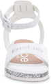 bebe Girls Big Kid Flatform Sandal with Chunky Glitter Sole and Ankle Strap Open Toe Fashion Summer Bling Shoes
