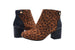 Via Rosa Women’s Short Low Heeled Microsuede Leopard Print Dress Ankle Boots