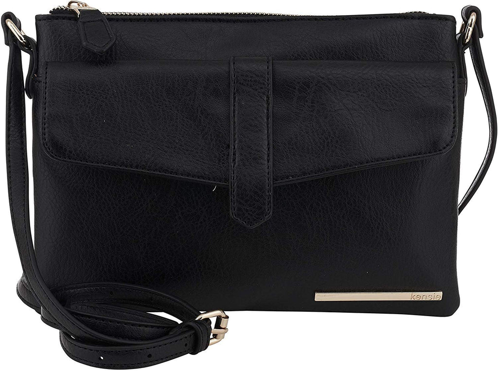 Kensie Small Crossbody Bag With Front Pouch - Women’s Fashion Handbag Sling Purse