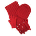 Rampage Women’s 3 Piece Slouchy Rib Knit Beanie Cap, Scarf and Gloves Set - Fall Winter Accessories