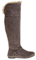 Sara Z Ladies Over The Knee Microsuede Fur Lined Boot (Grey), Size 11