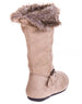 Sara Z Girls Microsuede Boots With Fur Lining (Tan), Size 13-1