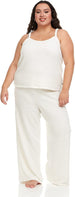 Women's Tank Top and Fuzzy Pajama Pants, Sexy Sleepwear and Loungewear Set