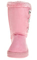 Sara Z Toddler Girls 5" Lug Sole Winter Boot with Rhinestones (Light Pink), Size 9-10