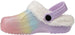 Rampage Girl's Cute and Comfy Rainbow Glitter Clogs with Sherpa Lining Easy Slip-On