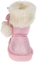 Rampage Toddler Girl's Warm Winter Boot With Faux Fur Pom Pom, Cuff And Printed Glitter Design