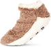 Women's Fuzzy Textured Sherpa-Lined Bootie Slipper Socks, Cute Socks for Ladies