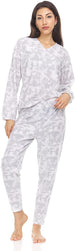 Women's Long Sleeve V-Neck Top with Jogger Pants, 2-Piece Set for Women