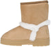 Rampage Girl's Warm Microsuede Winter Boot With Cute Faux Fur Heart And Trim Design