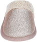 Rampage Girl's Fluffy And Cute Glitter Slippers With Knit Collar & Faux Fur Sock