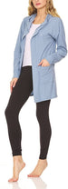Bearpaw Lightweight Robes for Women | Knit Rib Cotton Lounge Cardigan Robe with Hood Perfect Match for Loungewear & Sleepwear