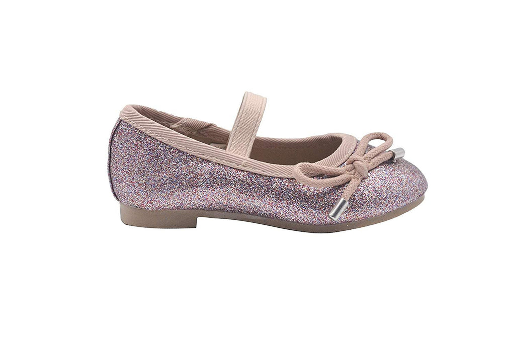 bebe Toddler Girls Ballet Flats Elastic Strap Glitter Mary Jane Sandals