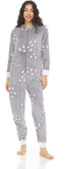 Bearpaw Women's Onesie Pajamas with Fluffy Hoodie, One Piece Fuzzy Pajama Set