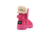 bebe Toddler Girls Little Kid Mid Calf Easy Pull-On Microsuede Winter Boots Embellished with Faux Fur Cuff and Back Bow