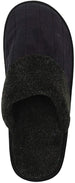 Gold Toe Men’s Corduroy Scuff Slippers with Sherpa Collar and Lining, Memory Foam Insole, Warm Comfortable Plush Slip-On Mule Slides for Home