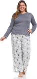 Women's Cozy and Soft Long Sleeve Top with Pants, 2-Piece Pajama Set For Women