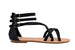 Via Rosa Ladies Gladiator Nubuck Pu Triple Buckle Gladiator Flats