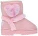 Rampage Girl's Warm Microsuede Winter Boot With Cute Faux Fur Heart And Trim Design
