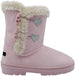kensie Toddler Girls’ Little Kid Slip On Mid Calf Microsuede Warm Winter Boots with Glitter Hearts and Lurex Faux Fur Trims