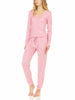 Laundry by Shelli Segal Womens Supersoft Hacci Pajama Set | Long Sleeve Deep Round Neck Top & Jogger Lounge Set | Two-Piece Winter Sleepwear | Small to Extra Large Soft Nightwear