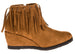 Sara Z Ladies Microsuede Wedge Bootie With Fringe (See More Sizes)