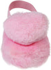 Kensie Girl's Warm Faux Fur Slipper With Elastic Back And Heart Pom Pom Fluffy Slippers For  Girls