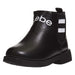 bebe Toddler Girls Ankle Boots Straps Fur Cuffs Slip-On Fashion PU Shoes