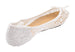 Sara Z Womens Mesh & Lace Openwork Crochet Slip On Ballet Flat With Bow