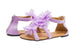 Sara Z Girls Canvas Gladiator Sandal with Chiffon Flowers