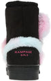 Rampage Girl's Warm Microsuede Winter Boot With Cute Faux Fur Heart And Trim Design