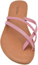 Chatties Ladies Fashion Sandals Smooth Pu Thong Slip On Flats with Braid Detail