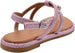 Rampage Girls Big Kid Lurex Thong Strappy Slide Sandal with Studs - Fashion Summer Flat Shoes