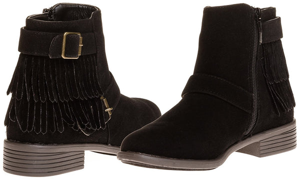 Sara Z Ladies Faux Suede Boot with Fringe and Buckles (See More Colors & Sizes)