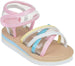 Toddler Girl's Strappy Open-Toe Ankle Strap Flat Sandals with Clear Vinyl Straps