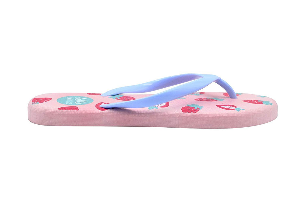 dELiAs Ladies Flip Flops PCU Sandal Slip On Thong Shoe with Fun and Colorful Contrasting Prints