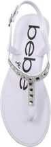 Girl's PCU Sparkly Rhinestone Fashion T-Strap Thong Sandals, Fancy Spring and Summer Slip-On Flats