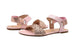Via Rosa Ladies Fashion Sandals Glitter Summer Flats with Metallic Elastic Slipback Strap