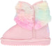 bebe Girls Cute And Fluffy Rainbow Faux Fur Chatz Warm Winter Snow Boots for Toddler Girls