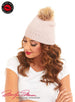 Marilyn Monroe Women Bubble Knit Beanie Faux Fur Pom Pom