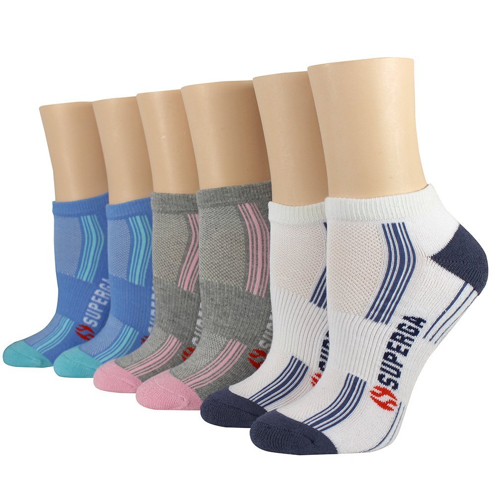 Superga Cushioned Athletic Low-Cut Socks with Arch Support (6- or 12-Pairs)